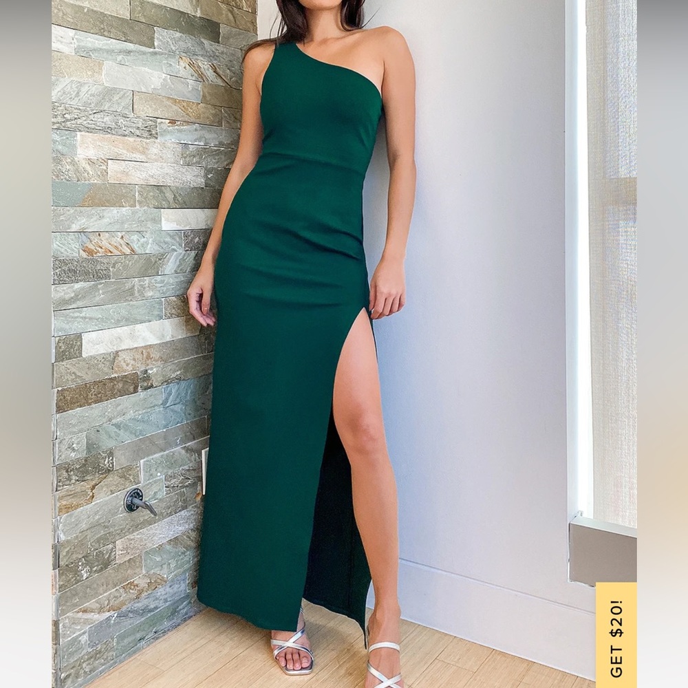 Lulus Green One Shoulder Dress